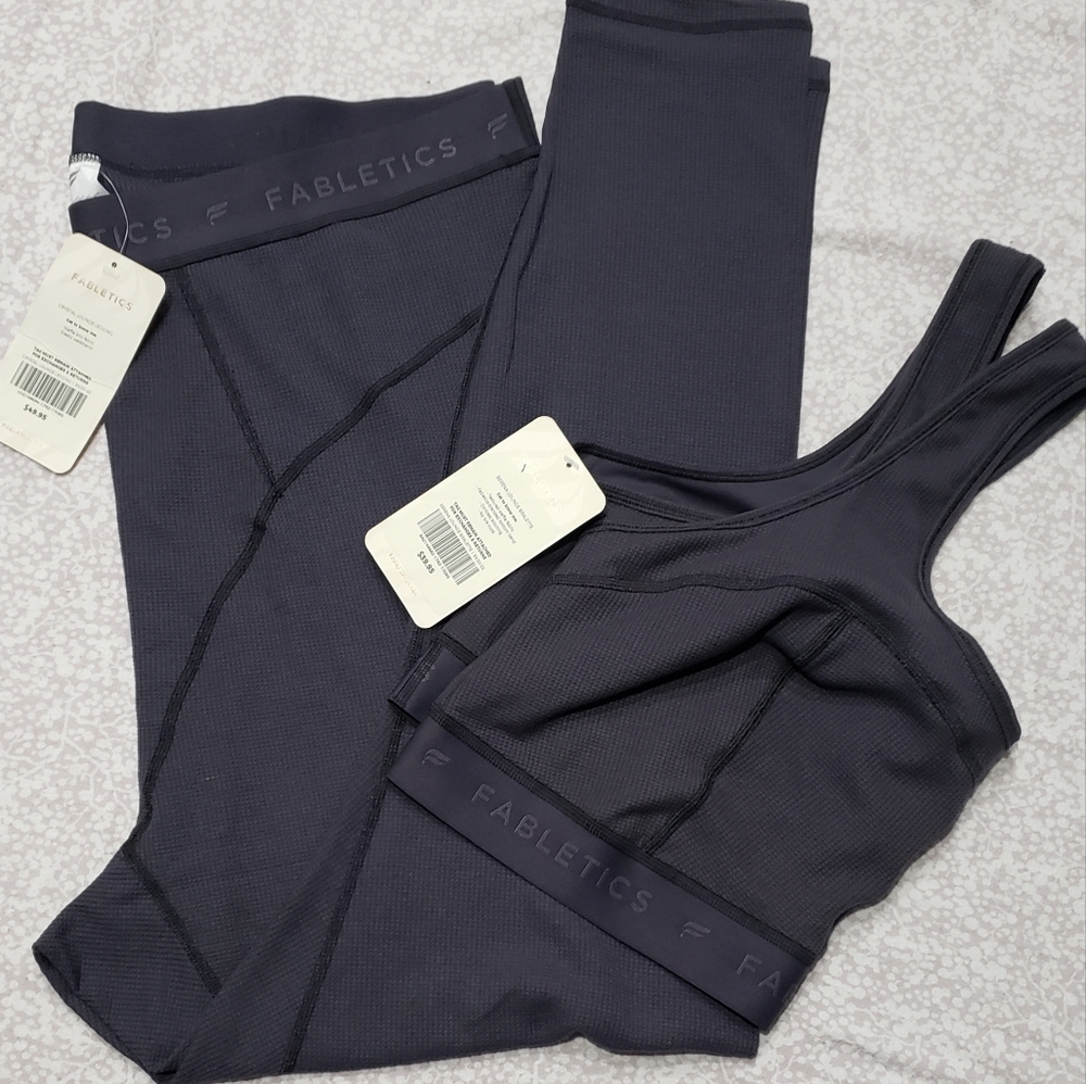 3x fabletics waffle knit set nwt